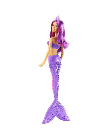Muñeca Sirena Barbie con Tiara Morada - 32.39 cm