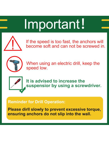 Kit de Anclajes y Tornillos para Paneles de Yeso Tanbupu 156PCS