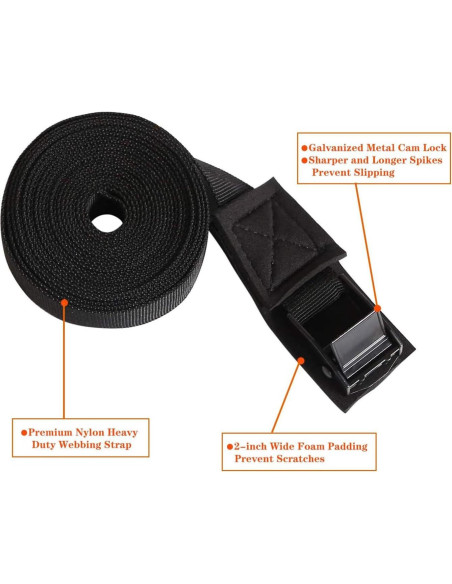 Correas de Amarre MOOCY 2.54cm x 3.05m Ajustables para Carga