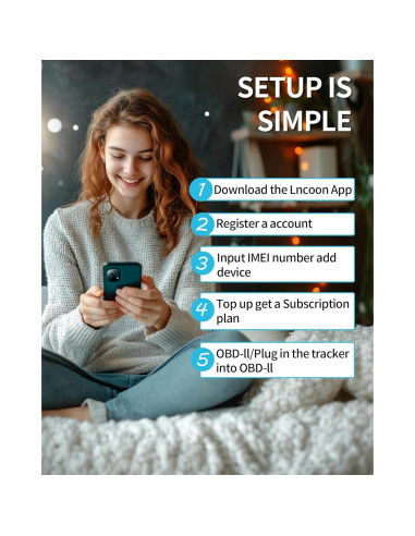 Rastreador GPS 4G LNCOON VL505 para Vehículos OBD-II