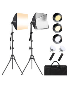 Kit de Iluminación Softbox Mini Skytex 40x40cm 2pcs 85W LED