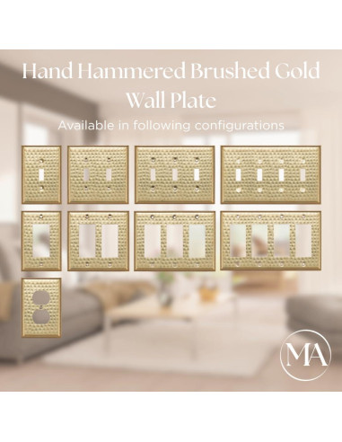 Placa de Pared Rocker Monarch Abode Oro Cepillado 2 Unidades