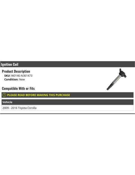 Bobina de Encendido Marketplace Auto Parts para Toyota Corolla 2009-2016
