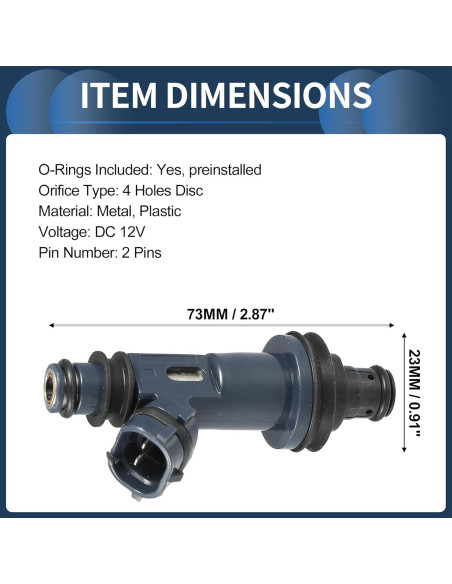 Inyector de combustible INFINAUTO 23209-0A010 para Toyota 3.0L