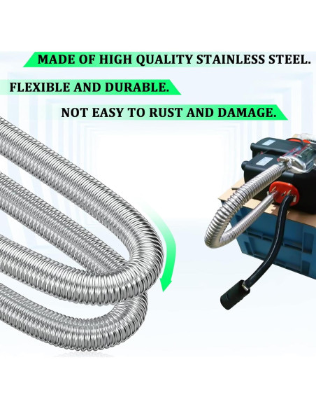 Tubería de Escape Flexible KUQUTIDY 149.86 cm Acero Inoxidable