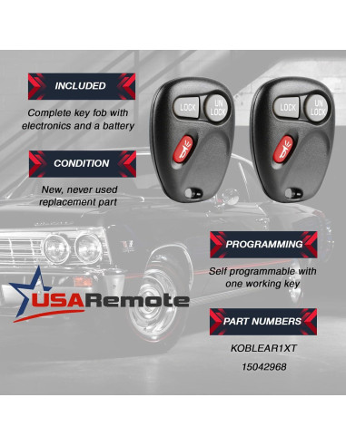 Llave Remota USARemote 3 Botones Programable 0.04 kg