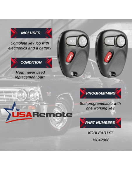 Llave Remota USARemote 3 Botones Programable 0.04 kg