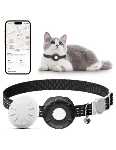 Rastreador GPS para Gatos HONGTOP, Collar Negro, Sin Cuota Mensual