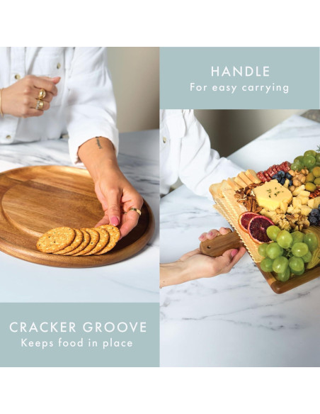 Tabla de Charcutería Grazerie Acacia 43x28 cm con Mango