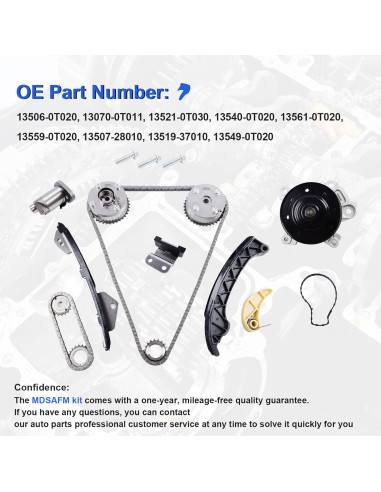 Kit de cadena de distribución MDSAFM con bomba de agua GMB 1.8L