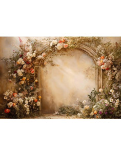 Fondo de Fotografía Kate 300x200cm Microfibra Floral Marrón 2