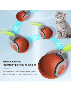 Bola Interactiva para Gatos Oiuyamn con Pluma y Modos 2