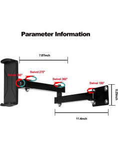 Soporte de Pared Plegable GSRUAN para Tabletas 4.7-12.9" Negro 2