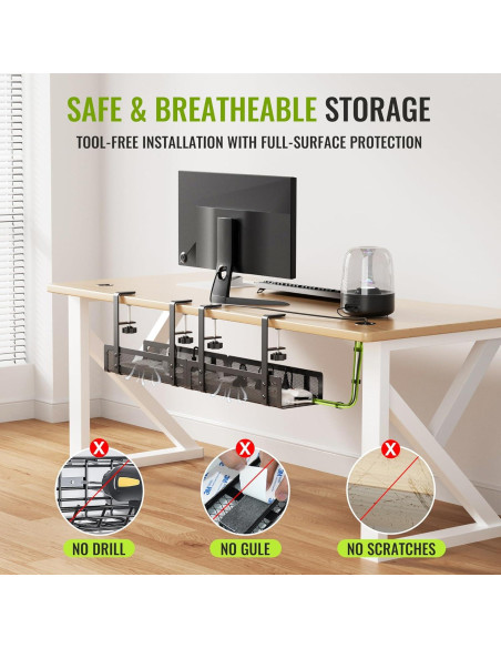 Bandeja de Gestión de Cables Xpatee 2 Paquete 70.1 cm Negro