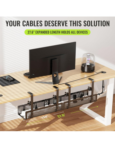 Bandeja de Gestión de Cables Xpatee 2 Paquete 70.1 cm Negro