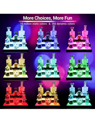 Estante de exhibición de botellas de licor GOH&FTY LED 3 niveles