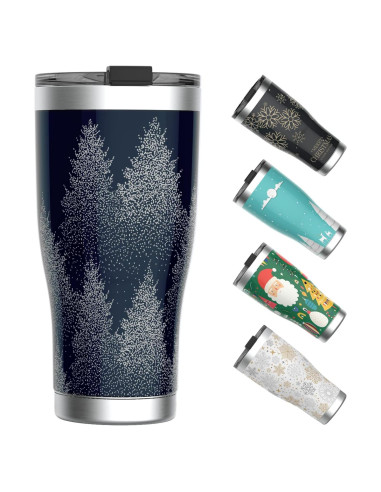 Vaso Navideño HAUSHOF 591ml Acero Inoxidable Aislado Azul