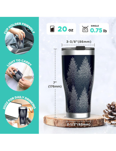 Vaso Navideño HAUSHOF 591ml Acero Inoxidable Aislado Azul