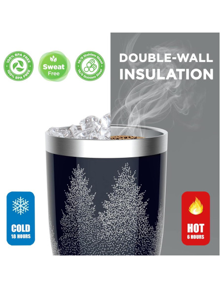 Vaso Navideño HAUSHOF 591ml Acero Inoxidable Aislado Azul