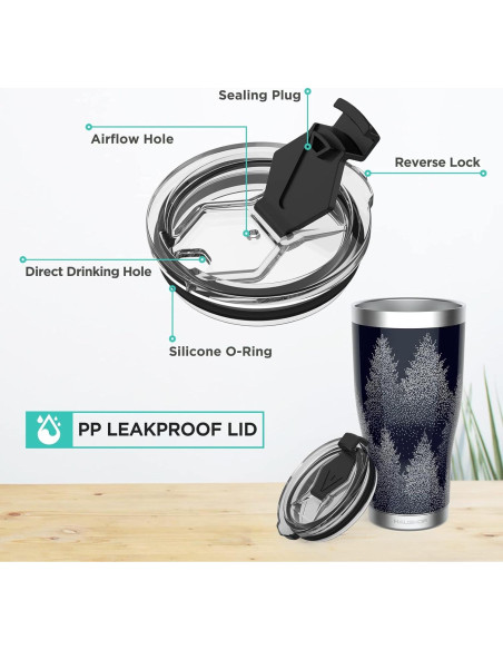 Vaso Navideño HAUSHOF 591ml Acero Inoxidable Aislado Azul