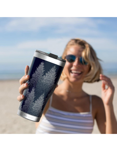 Vaso Navideño HAUSHOF 591ml Acero Inoxidable Aislado Azul