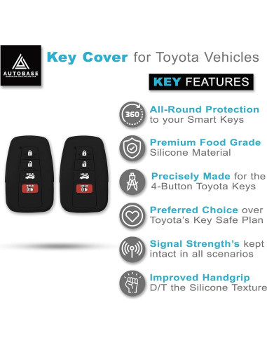 Cubierta de Llave de Silicona Autobase para Toyota 4 Botones