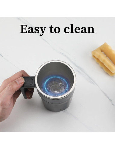 Taza de café auto mezcladora Mongdio 400ml con pantalla de temperatura