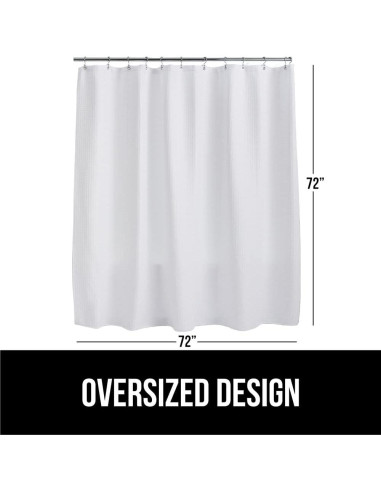 Cortina de Ducha Gorilla Grip Waffle 72x72cm Blanca Resistente