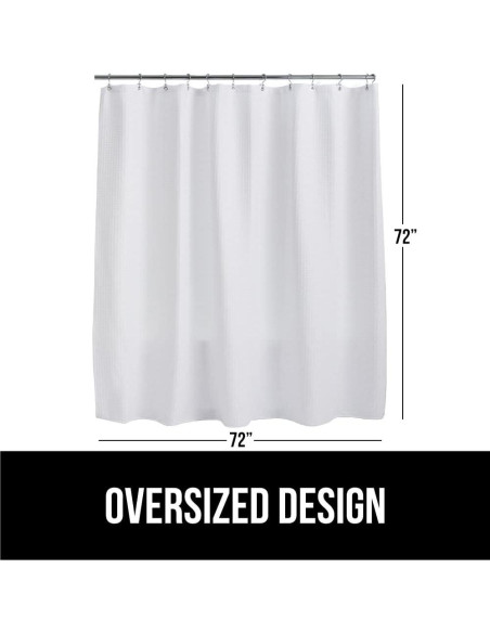Cortina de Ducha Gorilla Grip Waffle 72x72cm Blanca Resistente