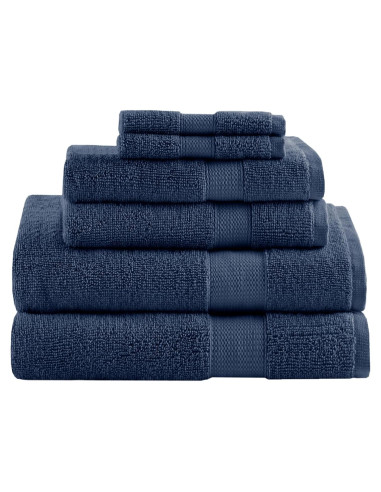 Juego de Toallas de Baño Turco Comfort Spaces 6 Piezas Azul Marino