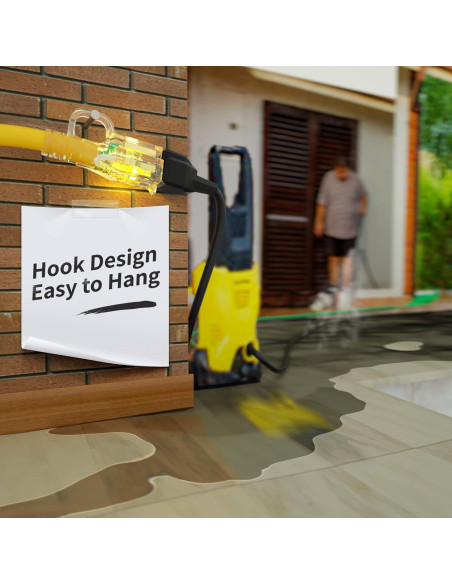 Cable de Extensión 12/3 POWGRN 30.48m Impermeable Amarillo