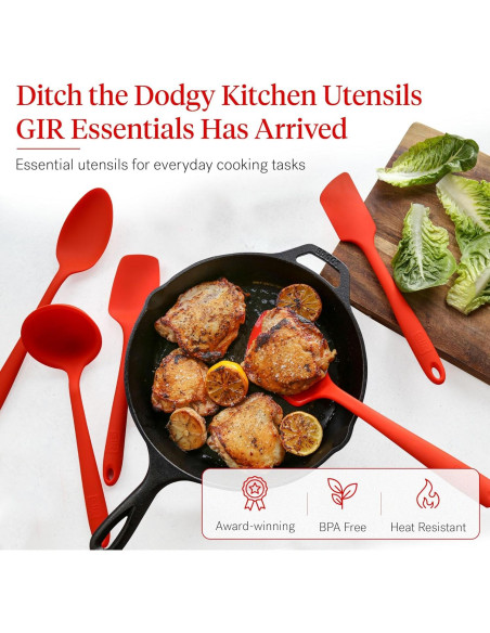 Set de Utensilios de Cocina GIR 5 Piezas Silicona Rojo Fuego