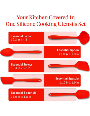 Set de Utensilios de Cocina GIR 5 Piezas Silicona Rojo Fuego