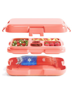 Caja Bento WONDER FAMILY Naranja 5 Compartimentos 690 ml