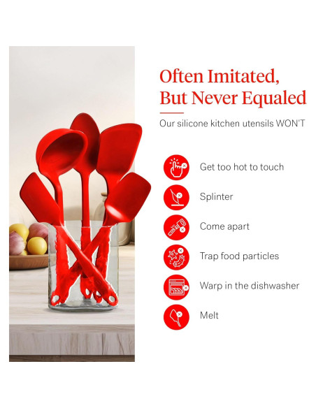 Set de Utensilios de Cocina GIR 5 Piezas Silicona Rojo Fuego