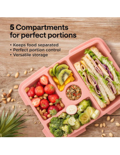 Caja Bento WONDER FAMILY Naranja 5 Compartimentos 690 ml 2