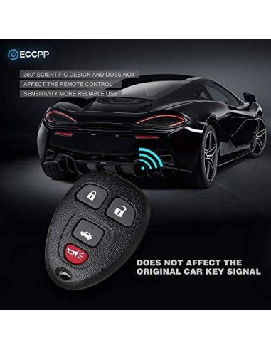 Carcasa Control Remoto Sin Llave ECCPP 4 Botones para Buick