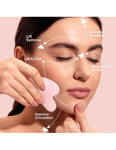 Herramienta Gua Sha de Jade Rosenice para Cuidado Facial 7.8cm