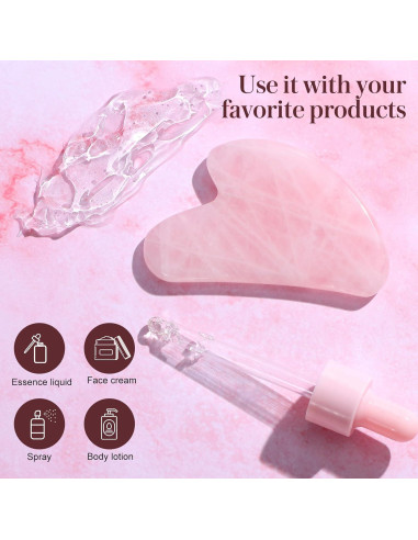 Herramienta Gua Sha de Jade Rosenice para Cuidado Facial 7.8cm