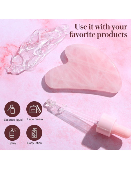 Herramienta Gua Sha de Jade Rosenice para Cuidado Facial 7.8cm