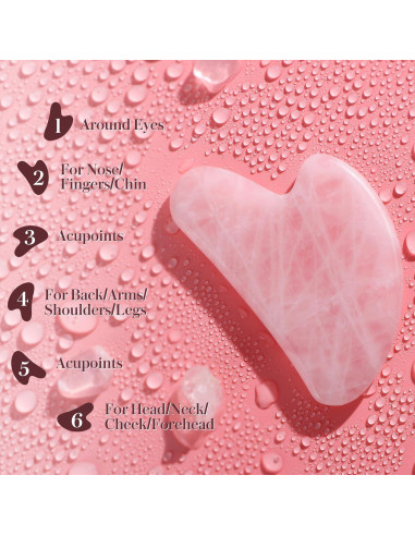 Herramienta Gua Sha de Jade Rosenice para Cuidado Facial 7.8cm