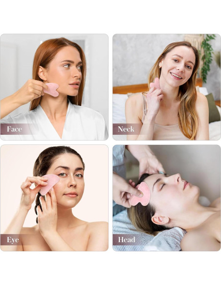 Herramienta Gua Sha de Jade Rosenice para Cuidado Facial 7.8cm