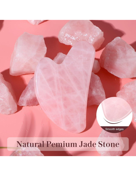 Herramienta Gua Sha de Jade Rosenice para Cuidado Facial 7.8cm