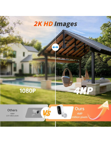 Cámara de Seguridad Inalámbrica Noahcam 2K HD Exterior WiFi