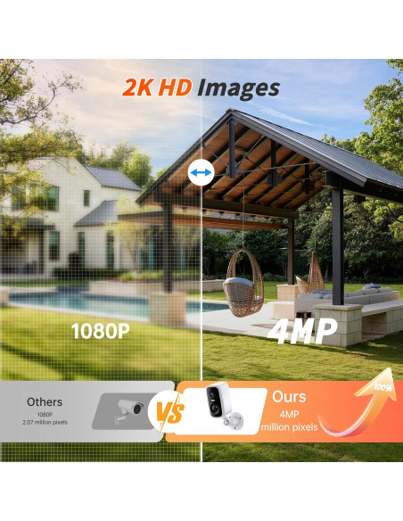 Cámara de Seguridad Inalámbrica Noahcam 2K HD Exterior WiFi