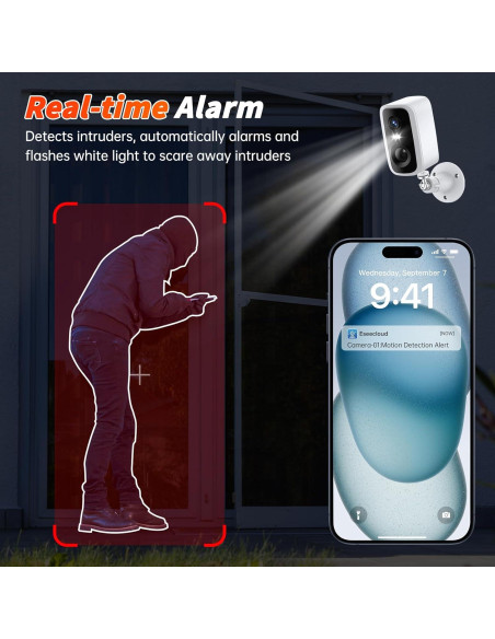 Cámara de Seguridad Inalámbrica Noahcam 2K HD Exterior WiFi