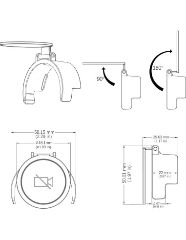 Cubierta de Webcam Angetube 96X - Obturador de Privacidad