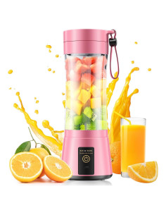 Licuadora Portátil YFIXQNSU Rosa 380ml 6 Cuchillas Inoxidable