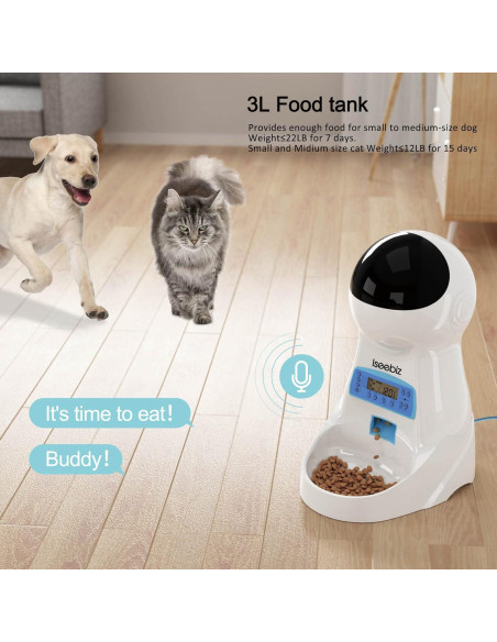 Comedero Automático Iseebiz 3L Programado con Grabadora Comedero Automático Iseebiz 3L Programado con Grabadora