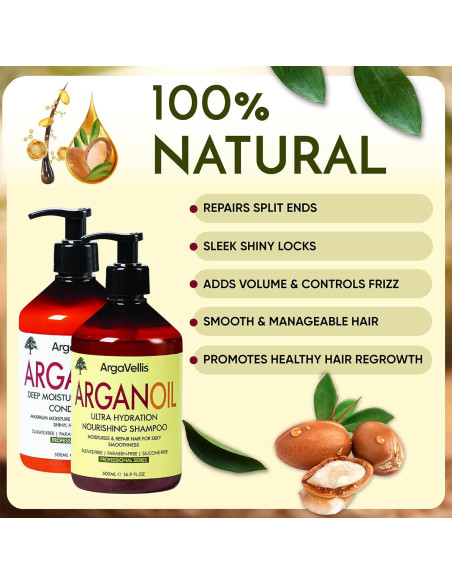 Juego de Champú y Acondicionador ArgaVellis 0.99kg - Hidratante